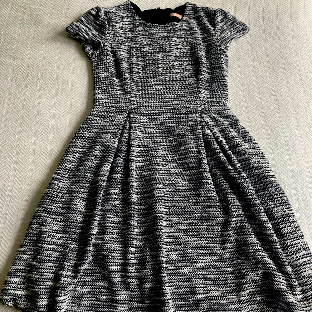 Hutch Anthropologie Black & White Knitted Fit & Flare Dress Size 10